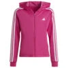 ADIDAS Girl's Training Essentials 3-Stripes Full-Zip - Hoodie -Casual Style Shop adidas girls training essentials 3 stripes full zip hoodie
